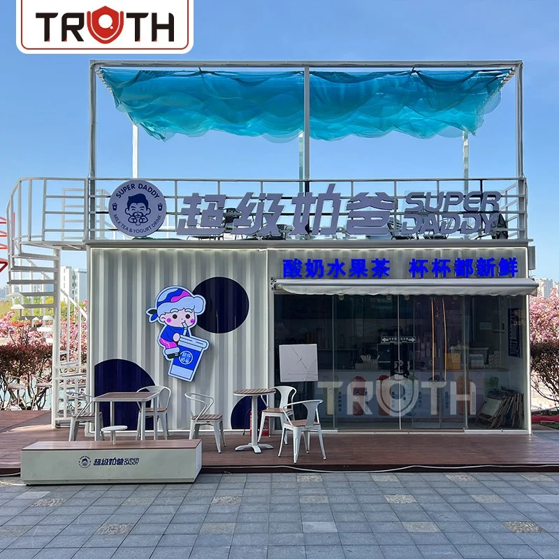 ร้านขายตู้คอนเทนเนอร์เคลื่อนที่ รถพ่วง รถบรรทุกอาหารริมถนน